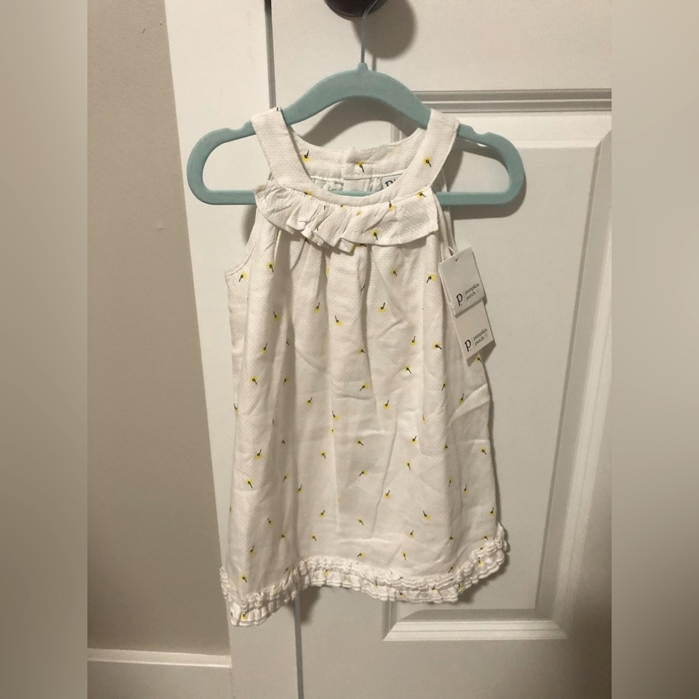 Pumpkin patch yellow flower baby dress